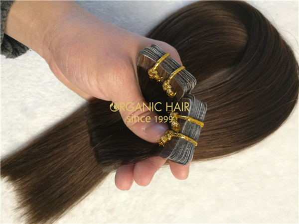 Wholesale human remy hair tape in extension X10